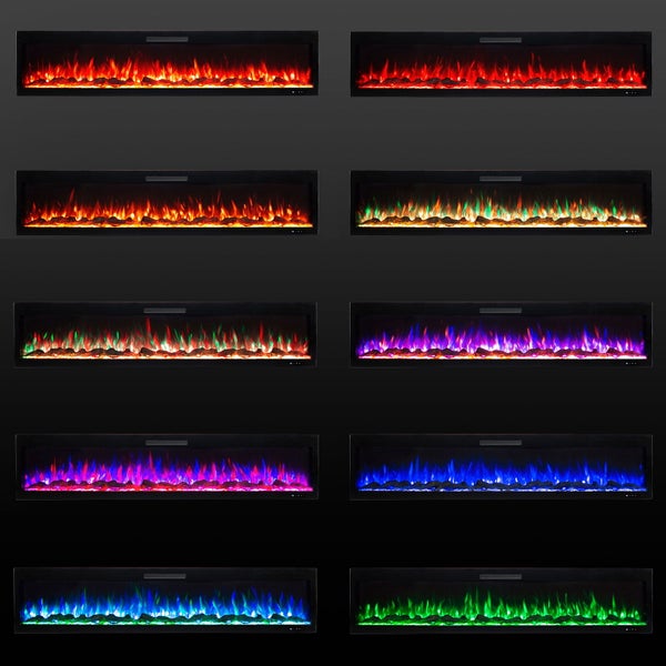 Glow Fire Elektrokamin 'Rhea' | LED Standkamin in schwarz mit Heizung (1500 W) | HxBxT:  97x158x33 cm