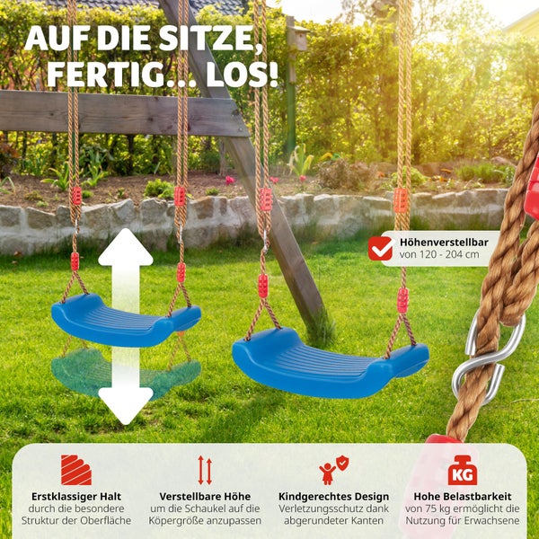 Schaukelsitz  tectake Swifty rutschfest Belastbarkeit 75 kg, inklusive Karabinerhaken