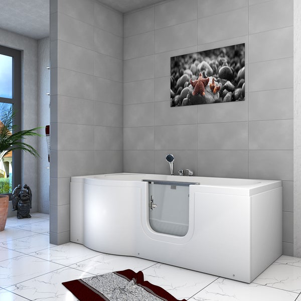 Begehbare Badewanne mit Glastür in Badezimmer