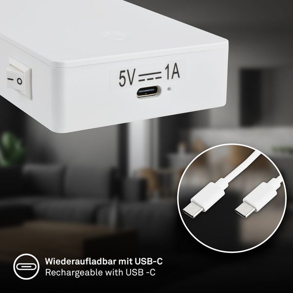LED Leselampe Bettlampe Akku Wandleuchte ohne Bohren Dimmbar Touch