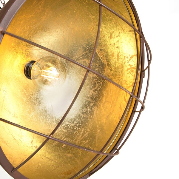 Metall Hängelampe mit Käfig und Glühbirne