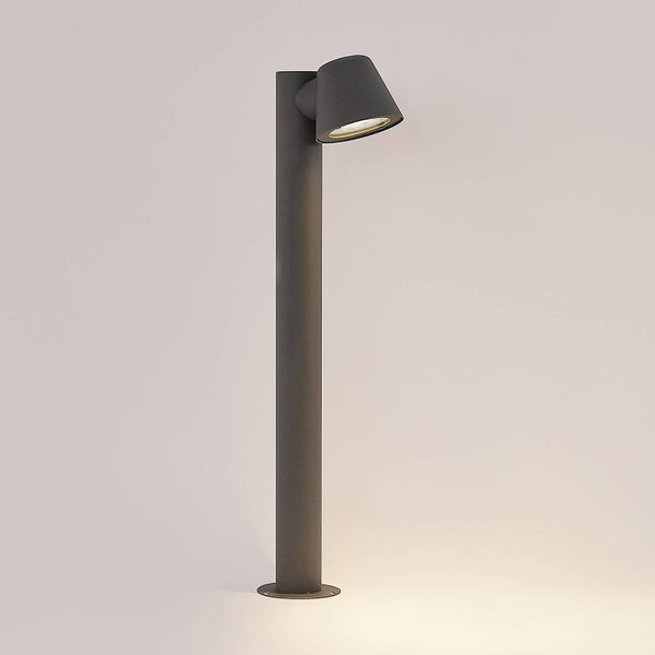 Lindby Außenleuchte Ileyna (spritzwassergeschützt (Modern) in Schwarz aus Metall (1 flammig, GU10) - Wegeleuchte Pollerleuchte Wegelampe Sockelleuchte
