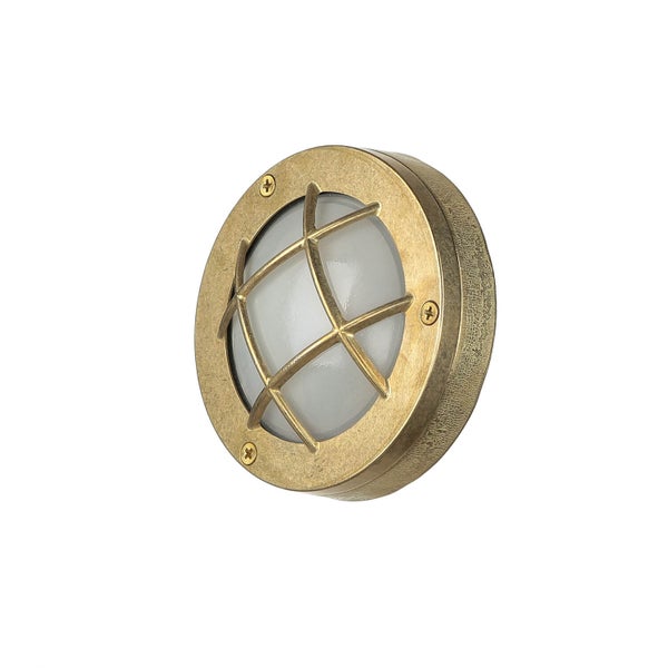 Runde Wandleuchte mit Schutzgitter