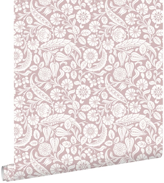 ESTAhome Tapete Blumenmuster Helllila - 50 x 900 cm - 139331