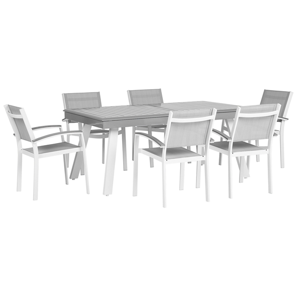 Gartenmöbel Set 6-Sitzer PERETA Metall Grau
