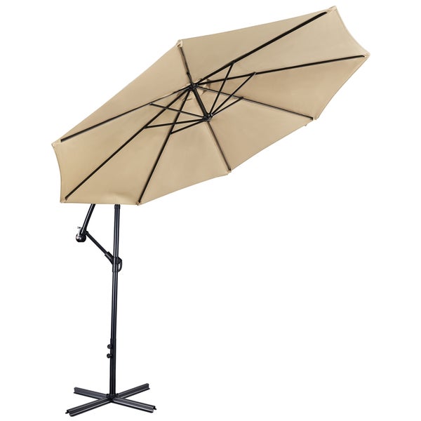 Freiarm-Sonnenschirm mit Fußkreuz für den Garten