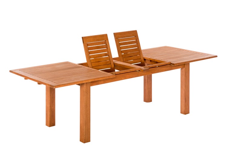 Comodoro Gartenmöbelset 13tlg., 6 Klappsessel, 6 Wendekissen grün, 1 Doppelausziehtisch 180 (220/260) x 100 cm