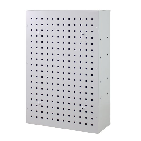 PROREGAL Werkzeugwandschrank mit Tür 8 Haken HxBxT 75 x 50 x 20 cm Lichtgrau Blau