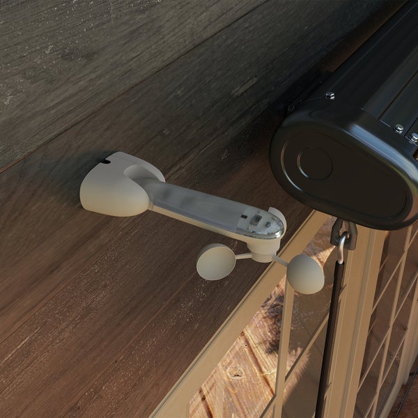 Outsunny Sonnensensor Elektrischer Windsensor Wetterstation Außensensor Windwächter Sonnenwächter Funksensor für Markisen Außenbeschattungen Gelenkarmmarkisen