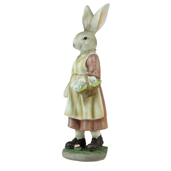 Osterhase als Figur mit Korb und Eiern als Dekoration
