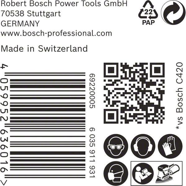 Bosch EXPERT C470 Schleifpapier, 102 x 62/93 mm, K 240, 50 Stück - 2608901651
