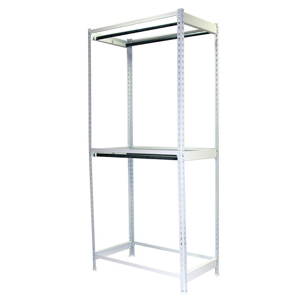 PROREGAL Kleiderstangenregal Metal Doppel HxBxT 200 x 90 x 75 cm Weiß Kleiderständer Garderobe Klamottenregal Stangenregal Regal