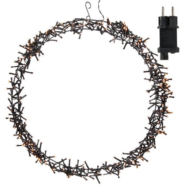 ECD Germany Lichterkranz 400 LEDs, Ø 48cm, Warmweiß, IP44, Türkranz, Fensterkranz, Weihnachtsdeko, Kranz, Weihnacht Ring, Fensterlicht, Weihnachten, Weihnachtsdekoration, Weihnachtsbeleuchtung