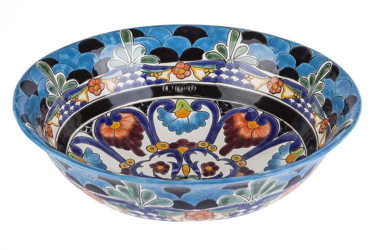 Dekorative Keramikschale mit Blumenmuster