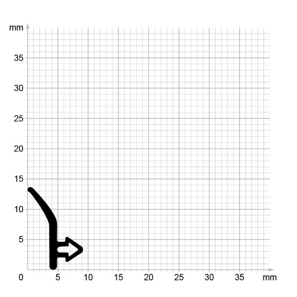 Diagramm einer Dichtung mit Maßen in Millimetern