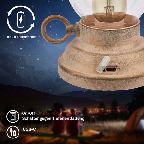 LED Tischlampe Akku LED Tischleuchte Dimmbar Kabellos Touch Warmweiß Terrasse
