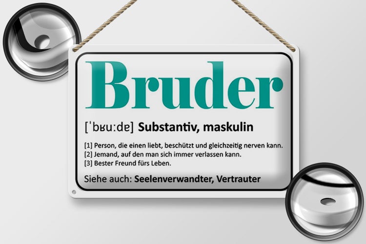 Blechschild Spruch 30x20cm Bruder Person die einen liebt