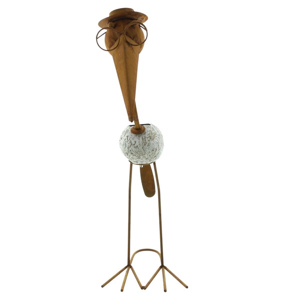 FRANK FLECHTWAREN | LED-Vogel Rost, METALL, KUNSTSTOFF, 33 x 14 x 46,5 cm