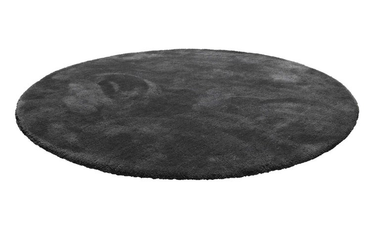 Teppich Rund Anthrazit Hochflor Pisa Homie Living 120 cm rund
