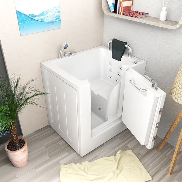Sitzwanne Whirlpool Badewanne mit Tür S02WP-C-R 100x78cm