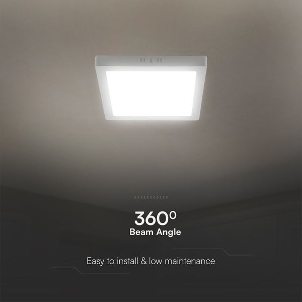 Quadratische Deckenleuchte mit 360 Grad Abstrahlwinkel