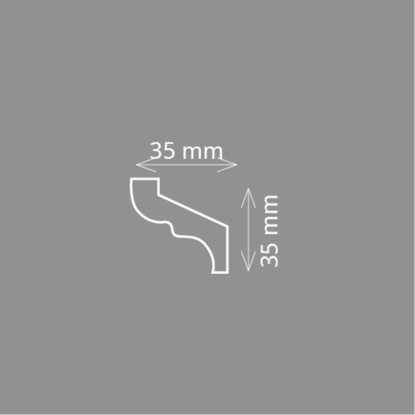 Zierleiste S 35 (35 x 35 mm), Länge 2m