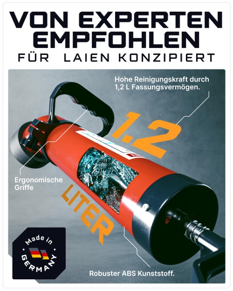 WERKSTEIN Rohrreinigungspumpe I Hochdruck Abflussreiniger zur schnellen und effektiven Rohrreinigung in Bad, Küche und WC I Made in Germany I Rohrreiniger Abflussreiniger Pumpe Rohrreiniger Druckluft