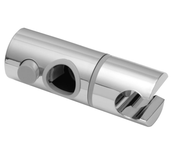 Verstellbarer Brausehalter für Duschstangen aus Metall mit Druckknopfmechanismus