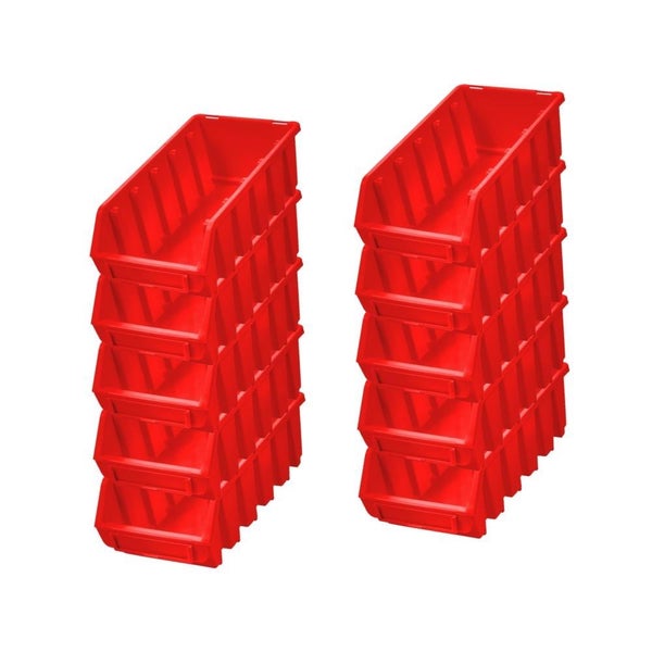 PROREGAL SuperSparSet 10x Sichtlagerbox 2L HxBxT 7,5 x 11,6 x 21,2 cm Polypropylen Rot