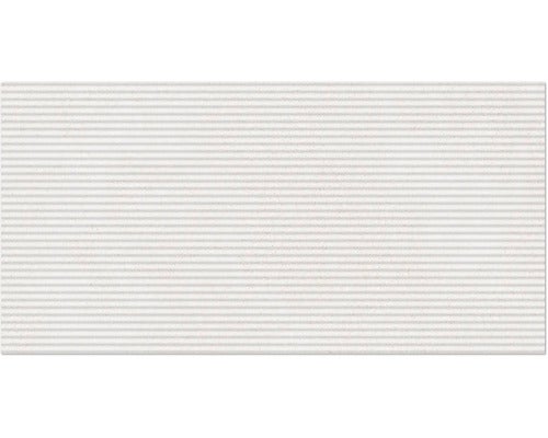 Weiße Wandfliese mit horizontalen Linienstruktur