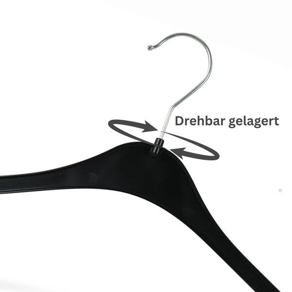 Plastard 50 Stück Kleiderbügel NA 47 cm – Kunststoff – platzsparend, rutschfest, 360° drehbar