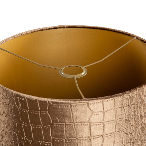 Samtlampenschirm Krokodil-Design mit goldener Innenseite 35/35/20