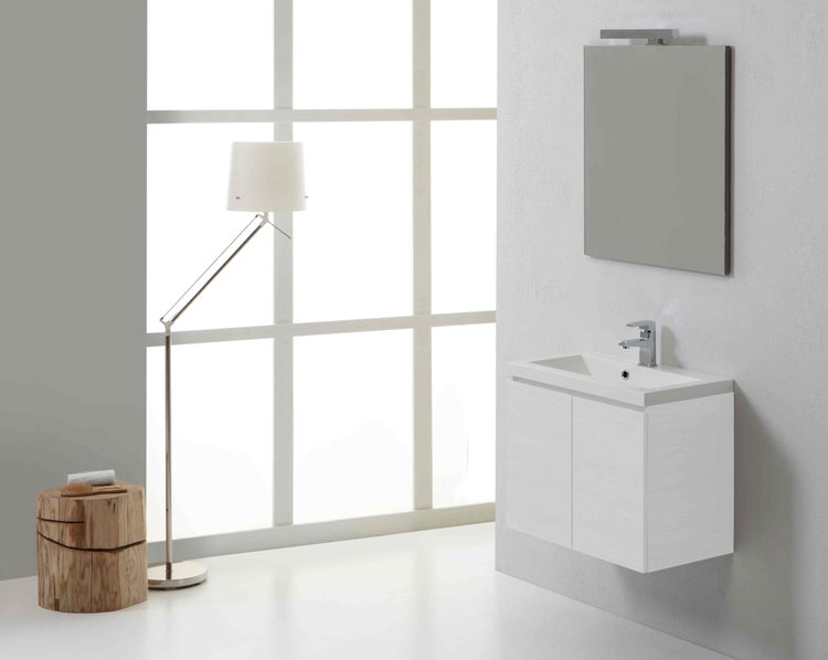 Möbelset für kleine Badezimmer 60x39cm, Holzoptik weiß | Manhattan