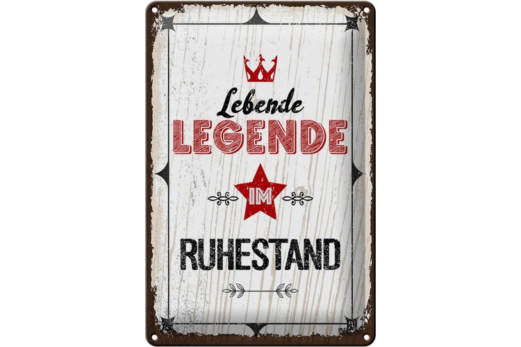 Blechschild Spruch Lebende legende im Ruhestand 20x30cm