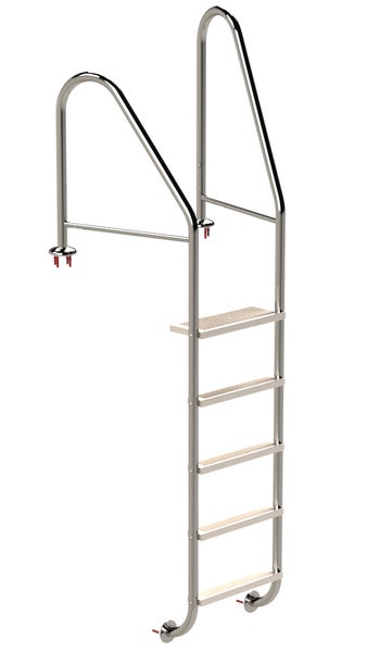 Schwimmbadleiter aus Edelstahl mit fünf Stufen