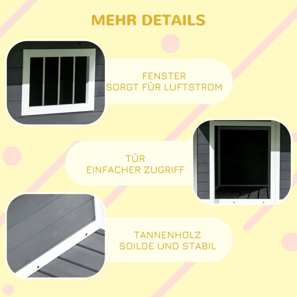 Detailansicht Fenster, Tür und Tannenholz