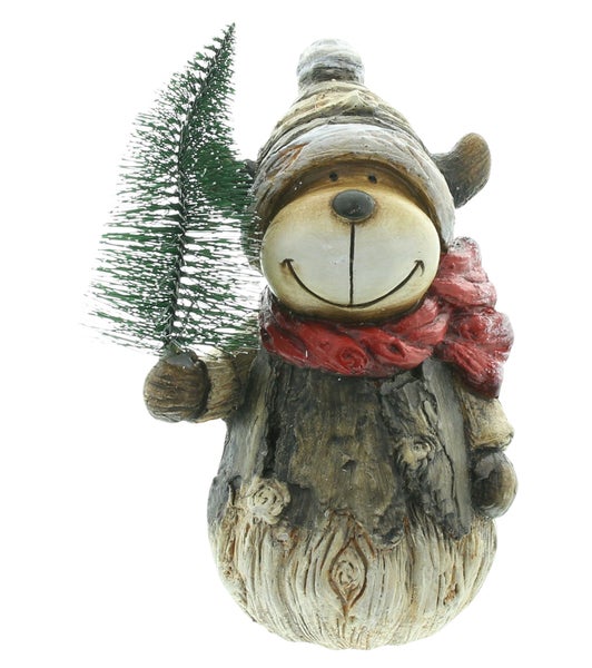 FRANK FLECHTWAREN | Figur Elch mit Tanne, 13 x 10 x 20 cm, POLYRESIN