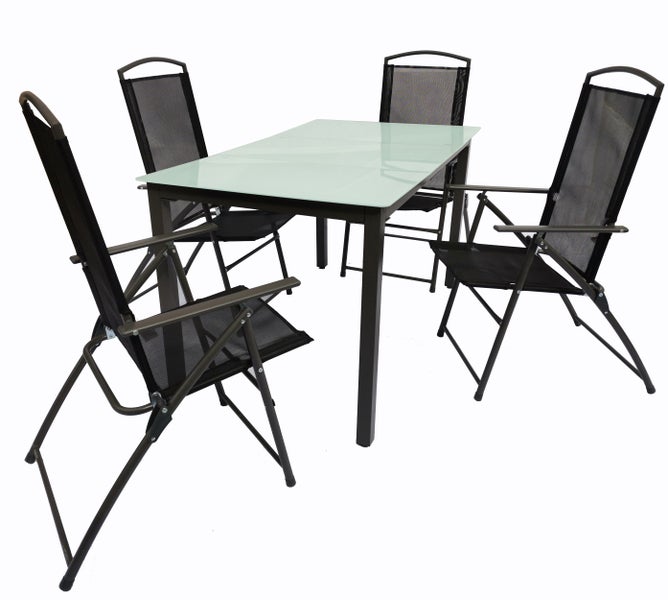 5-tlg Sitzgruppe Gartenmöbel Tisch Stühle Set 140M