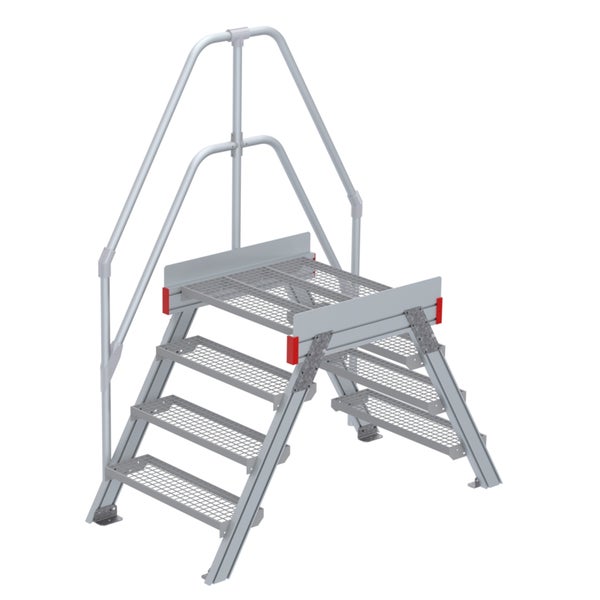 Arbeitstreppe aus Metall mit Geländer