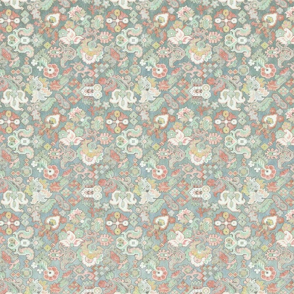 Dekoratives Tapetenmuster mit floralen und geometrischen Motiven