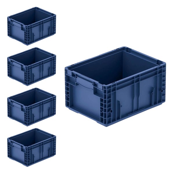 PROREGAL SparSet 5 x VDA KLT Kleinladungsträger Mit Verbundboden HxBxT 21,3 x 30 x 40 cm 16,2 Liter KLT Transportbox Transportbehälter Stapelbehälter
