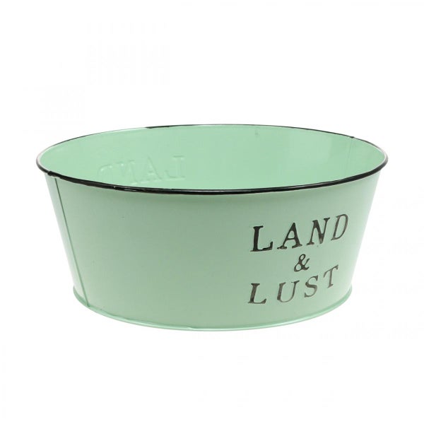 Dekorative Pflanzschale mit Aufschrift Land und Lust