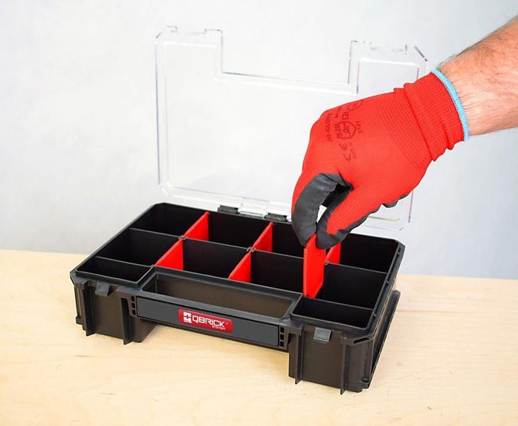 PROREGAL QBRICK Sortimentskasten Two HxBxT 18 x 26 x 65 cm 11 Liter Mit Deckgriff Mit Klemmverschlüsse Schwarz