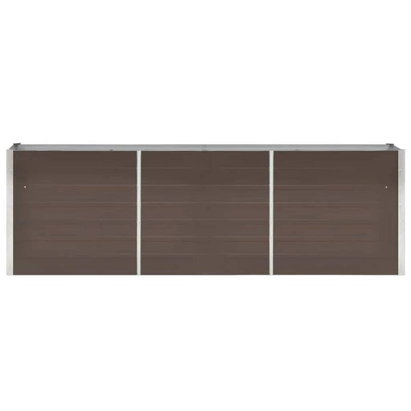 WPC Hochbeet mit drei Paneelen und Aluminiumrahmen.