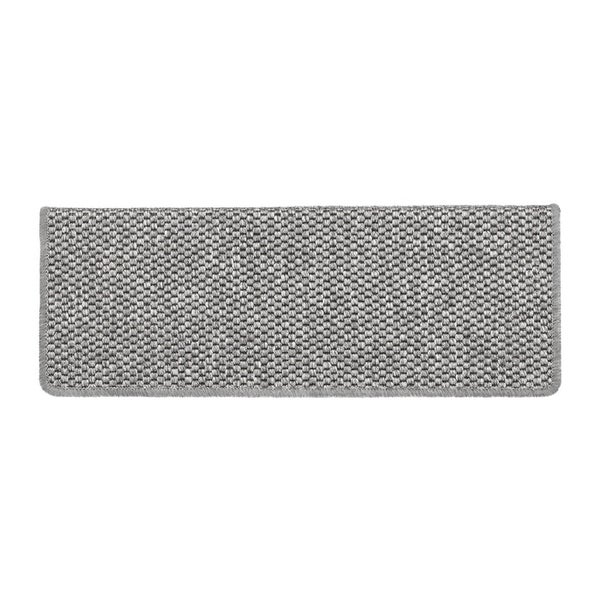 FLOORDIREKT Stufenmatte Kalkutta - Sisaloptik - Schlingenpol - Selbstklebend - Silber - Rechteckig - 23,5 x 65 cm