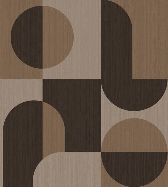 Geometrisches Holzfurnier-Muster mit Kreisen und Viertelkreisen