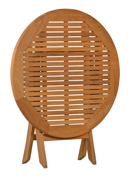 Teak Klapptisch rund 90 cm premium wetterfest für Balkon Terrasse Balkon