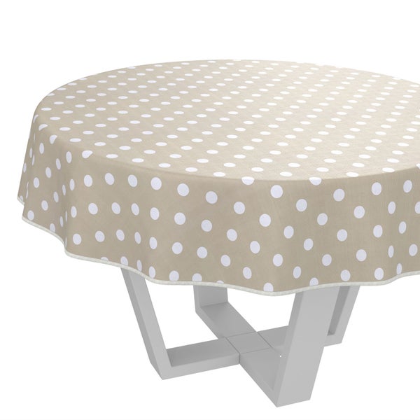Runde Tischdecke mit Punktmuster