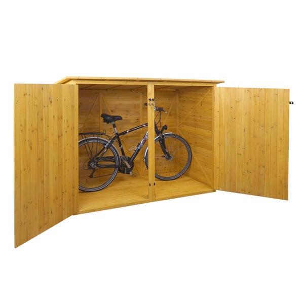 Sichtschutzzaun aus dunkelbraunem Holz-Kunststoff-Verbundwerkstoff mit horizontalen Lamellen und schwarzen Metallpfosten.