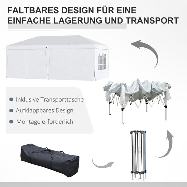 Weißes Partyzelt mit Tragetasche